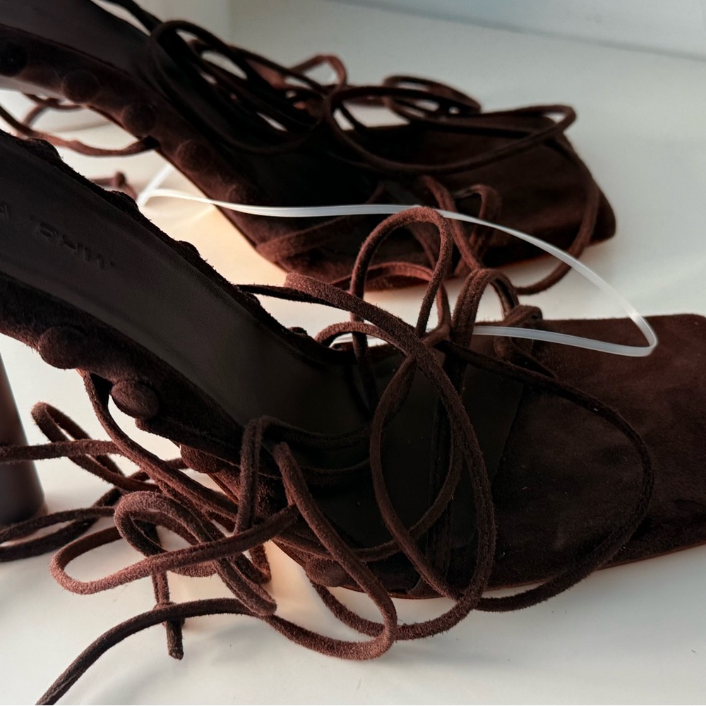 GIABORGHINI suede Brown Lace-Up Women's heels - Picture 8 of 8